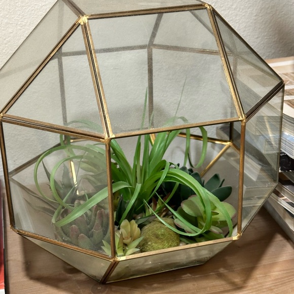 Beautiful glass & gold Decorative terrarium - Picture 1 of 1